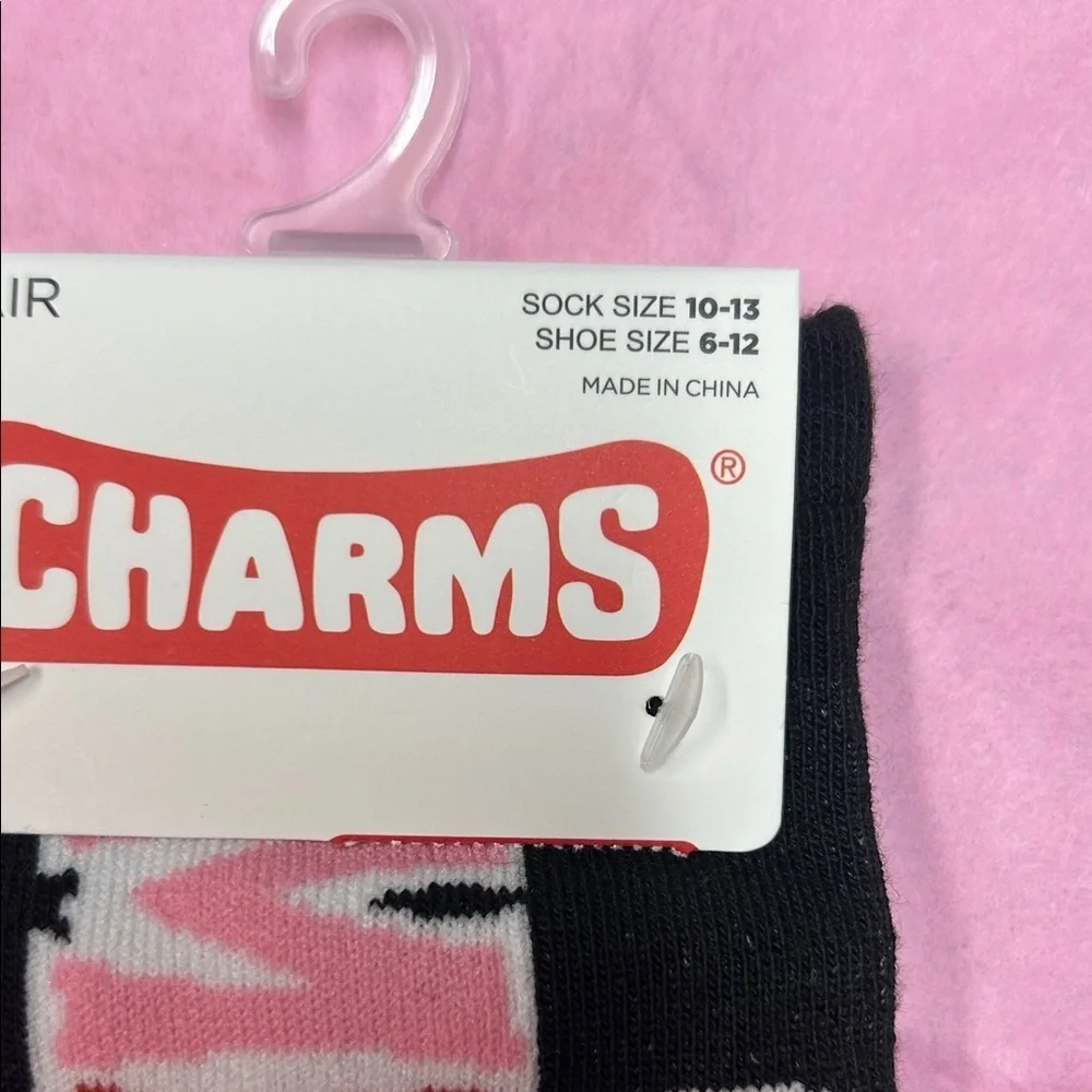 Charms Mini Pops Black with Colorful Polka Dots Novelty Socks